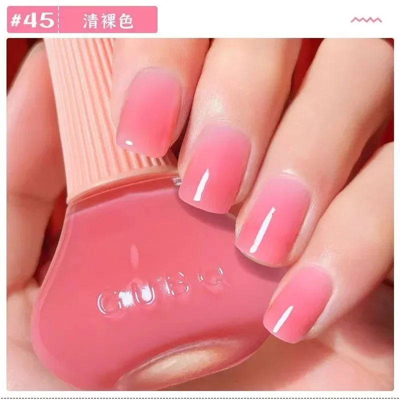 45 Colors Nail Polish Oil-based Nails Polish No-bake Quick Dry Non-tear Small Glitter Nail Gel Transparent Red Nail Art