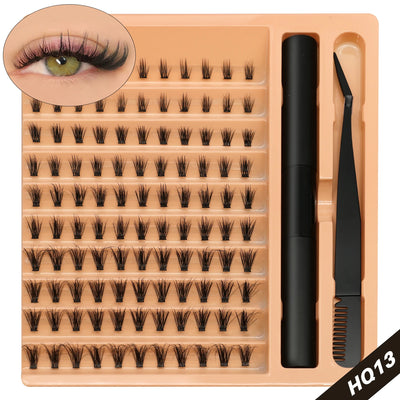 Lash Clusters Set DIY Eyelash Extension Kit Individual False Eyelashes Lash Clusters Bond and Seal and Lash Applicato Makeup