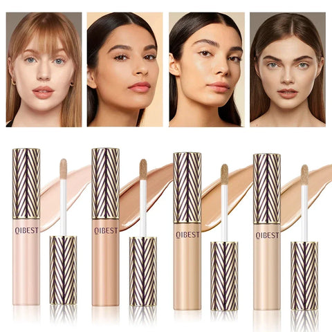 QIBEST Concealer Liquid Foundation Face Makeup Women Brightening Cream Full Coverage Concealer Lasting Modify Corrector Skin