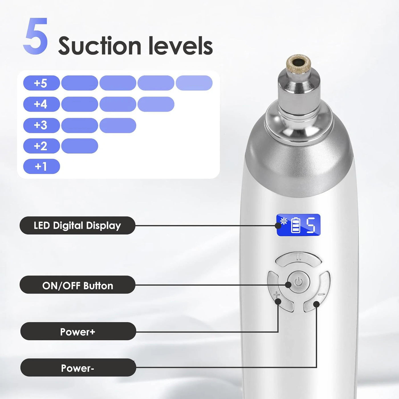 Portable Diamond Microdermabrasion Machine Facial Skin Care Blackhead Removal Beauty Device with Diamond Dermabrasion Tips