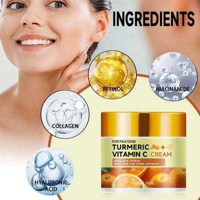 Turmeric and vitamin C firming face cream Anti-oxidant Nourishing Moisturizing Repair Skin Brighten Fade Dark Spot Essence Face