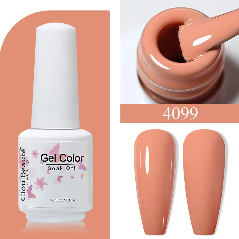 Clou Beaute 8ml Gel Polish Colorful Glitter UV Nail Gel Vernis Semi Permanent Glass Bottle Blue Green White Soak Off Gel Nail