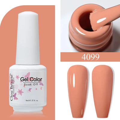 Clou Beaute 8ml Gel Polish Colorful Glitter UV Nail Gel Vernis Semi Permanent Glass Bottle Blue Green White Soak Off Gel Nail