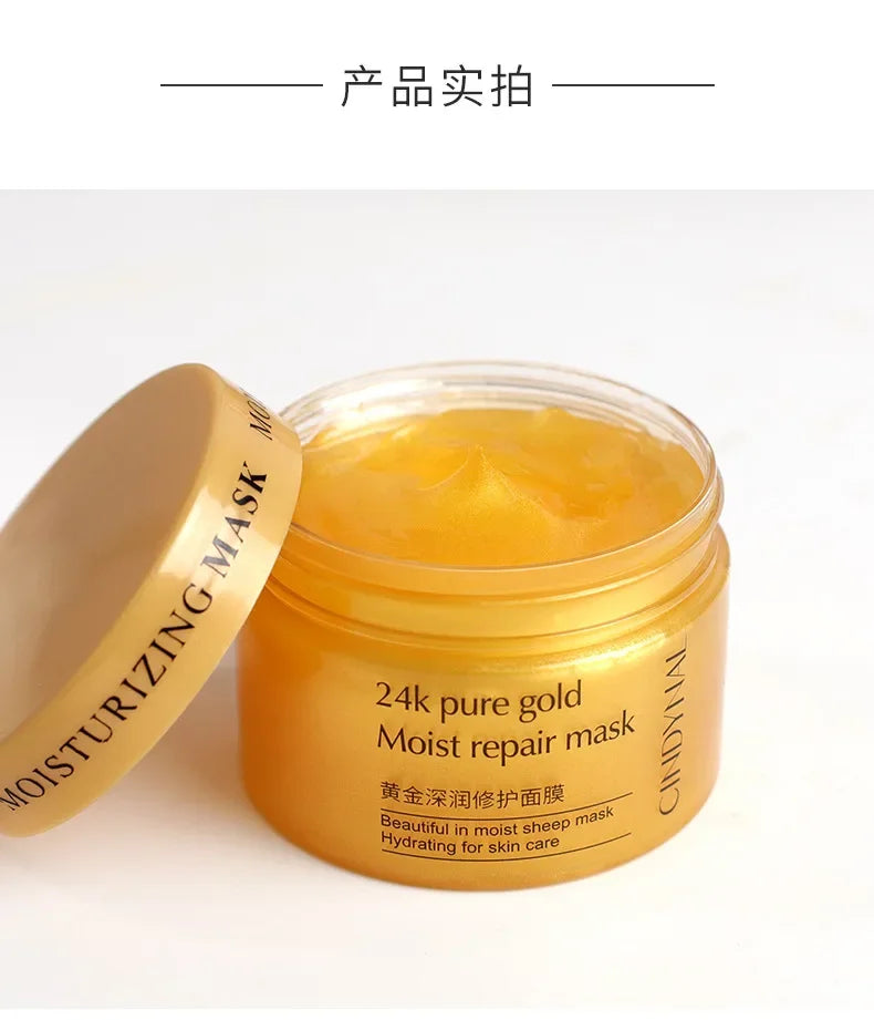 24K Gold Sleeping Mask Moisturizing Shrinkage Pore Skin Care Hyaluronic acid Gel Anti-Aging Oil-control Whitening Night Mask