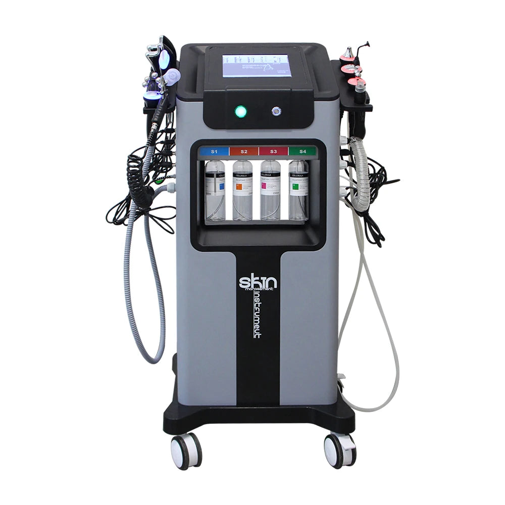 AOKO New10IN 1 Hydro Dermabrasion Aqua Peeling Ultrasound Facial Care Oxygen Injection Skin Rejuvenation Whiting Beauty Machine