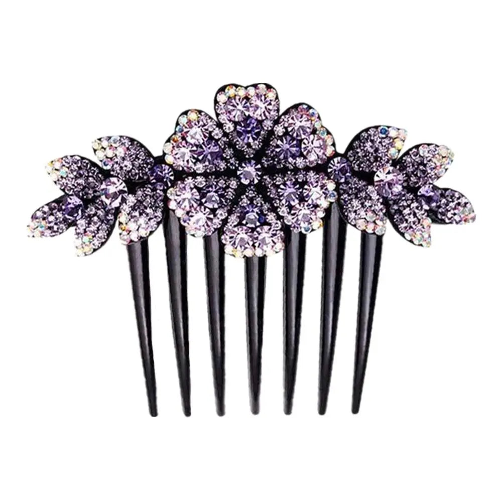 Women Hair Comb Rhinestone Crystal Hair Clips Hairpins Lady Bride Wedding Party Headdress Headwear Elegant Hair Accessories