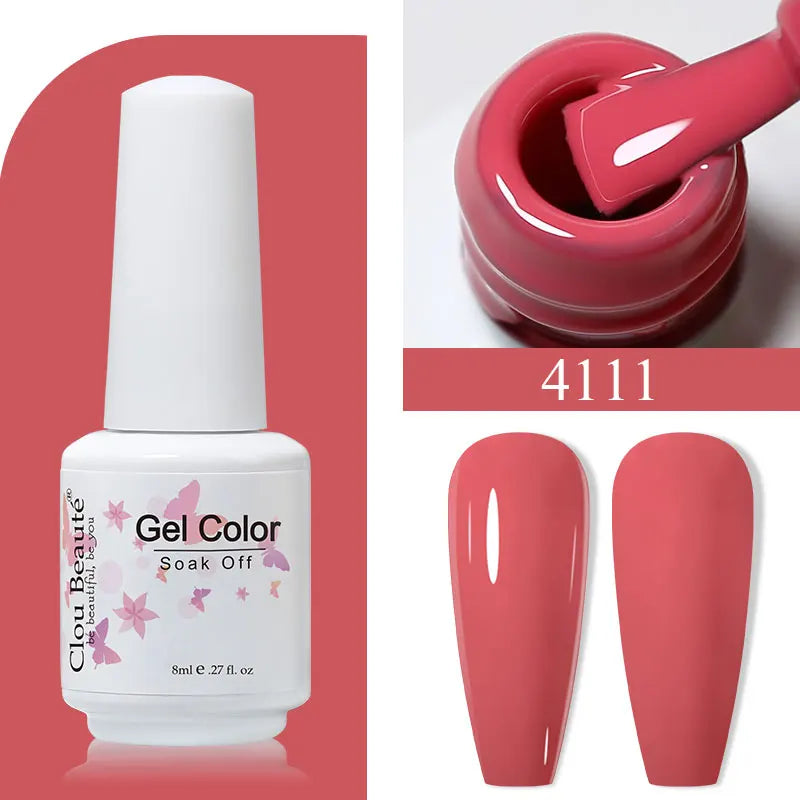 Clou Beaute 8ml Gel Polish Colorful Glitter UV Nail Gel Vernis Semi Permanent Glass Bottle Blue Green White Soak Off Gel Nail