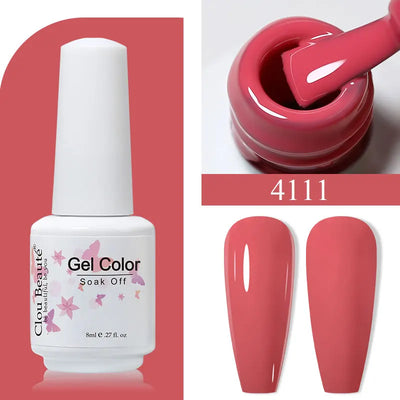 Clou Beaute 8ml Gel Polish Colorful Glitter UV Nail Gel Vernis Semi Permanent Glass Bottle Blue Green White Soak Off Gel Nail