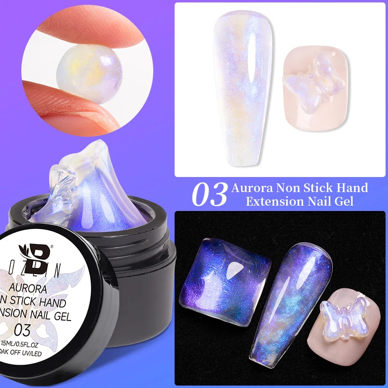 30g Dopamine Sequin Flexible 3D Gel Non Stick Hand Solid Extension Nail Gel Nude Pink White Extension Gel Rhinestone Glue Gel