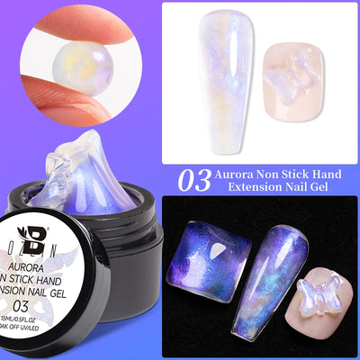 30g Dopamine Sequin Flexible 3D Gel Non Stick Hand Solid Extension Nail Gel Nude Pink White Extension Gel Rhinestone Glue Gel