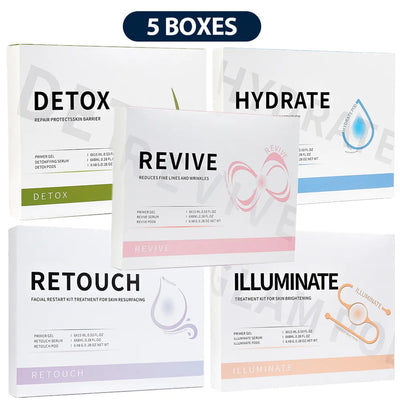 Foreverlily 5 pcs CO2 Pods Set For CO2 Bubble Pen Aqua Face Cleaning CO2 Capsule Gels Facial SPA Beauty Restart Kit Skin Care