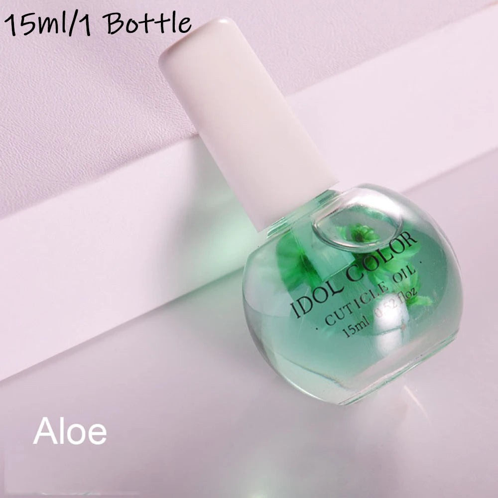 15ml/1 Bottle Dried Flowers Softener Nutritional Cuticle Oil 8Color Cuticle Oil Multi Fragrance Nail Edge Care Nail Art Tool*