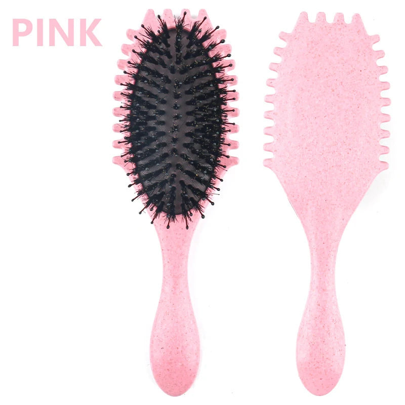 Curls Define Styling Brush Tangled Boar Bristle Hair Comb Boar Bristle Detangling Hair Brush Shaping Defining Hair Styling Tools