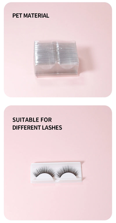 ANNAFRIS 50pcs Eyelashes Packaging Box False Lash Plastic Tray Holder Empty Storage Cover Mink Eyelash Display Box
