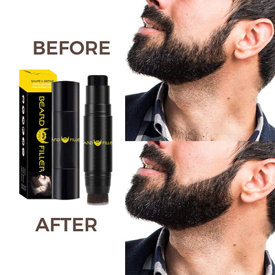 Men Beard Filling Stamp Beard Pencil Filler Waterproof Moustache Pen Beard Brush Enhancer Moustache Coloring Shaping Sweatproof