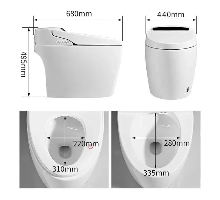2025 Smart Toilet Luxury Automatic Flush Intelligent No water pressure limit Bowls Rimless Water Closet Wc Toilet Remote Control