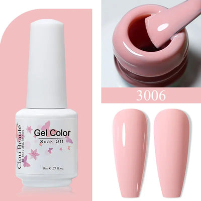 Clou Beaute 8ml Gel Polish Colorful Glitter UV Nail Gel Vernis Semi Permanent Glass Bottle Blue Green White Soak Off Gel Nail