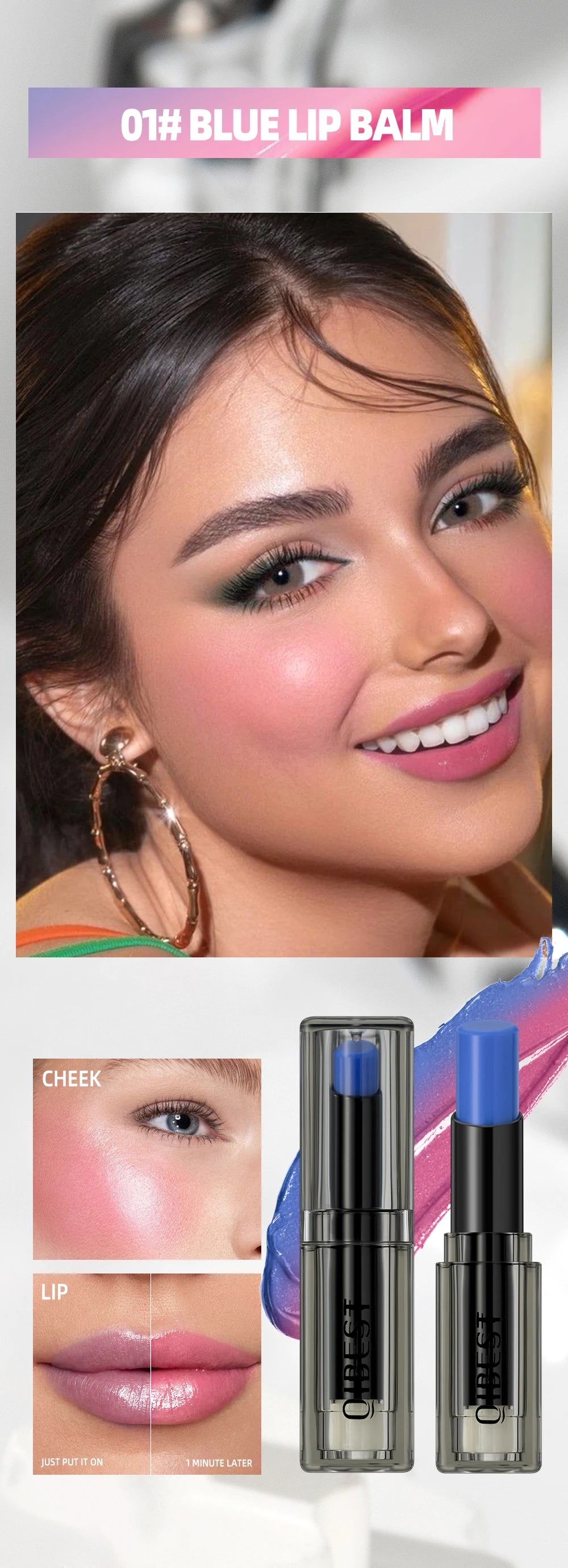 QIBEST Magic Color Changing Lip Stick Moisturizing Long Lasting PH Change Shift Colors Lip Balm Nourish Lip Stain Tint Makeup