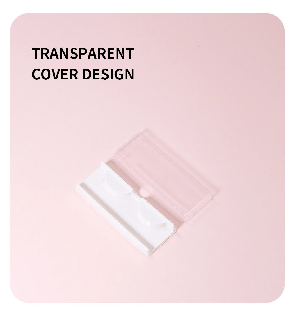 ANNAFRIS 50pcs Eyelashes Packaging Box False Lash Plastic Tray Holder Empty Storage Cover Mink Eyelash Display Box