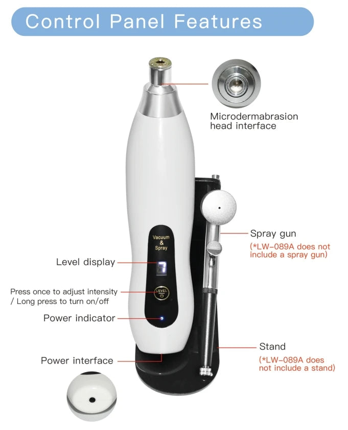 Protable Diamond Microdermabrasion Machine Handheld Blackhead Removal Facial Skin Care Beauty Device for Acne Scars