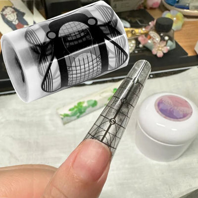 100pcs Nail Extension Guide Stickers French Nails Form Shaper Beginner DIY Acrylic/UV Gel/Poly Acrylic Gel Manicure Extension&*&