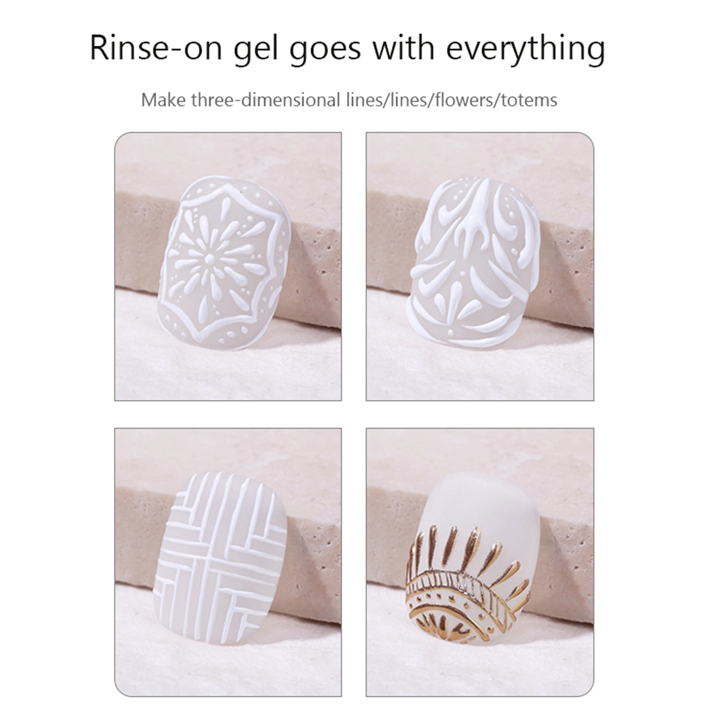 5ml Painted Embossed Gel Nail Polish 3D Black White Nail Art Plaster Gypsum Drawing Painting Carving Gel Salon DIY Manicure Tool