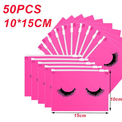 Eyelash Aftercare Bags Reusable Makeup Tools Travel Plastic Storage Lash Extension Pouch Cosmetic with Zipper Supplies