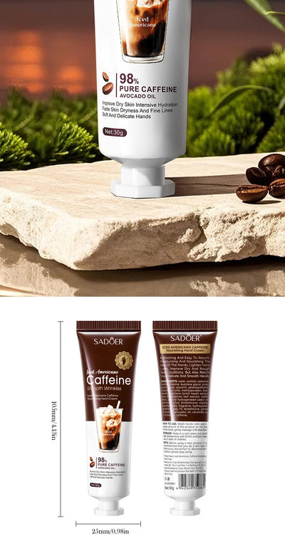 SADOER Caffeine Hand Cream Moisturizing Anti Wrinkles Nourishing Whitening Hydrating Hands Creams Skin Care Products