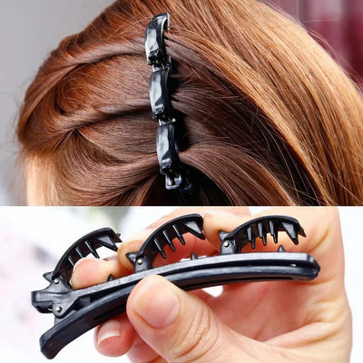 Double Layer Braided Hairpin Broken Hair Fixed Clip Women Girls Korean Fashion Hairpin Headband Hairpin Lazy Styling Accessories