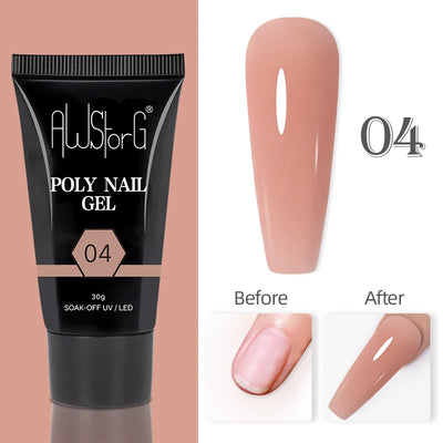 30g Dopamine Sequin Flexible 3D Gel Non Stick Hand Solid Extension Nail Gel Nude Pink White Extension Gel Rhinestone Glue Gel