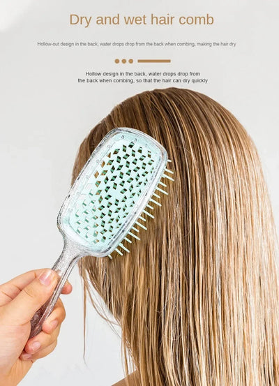 Flash Tangled Hair Comb Detangling Hair Brush Massage Combs Hollow Out Wet Curly Hair Brush Barber Comb Salon Hair Styling Tools