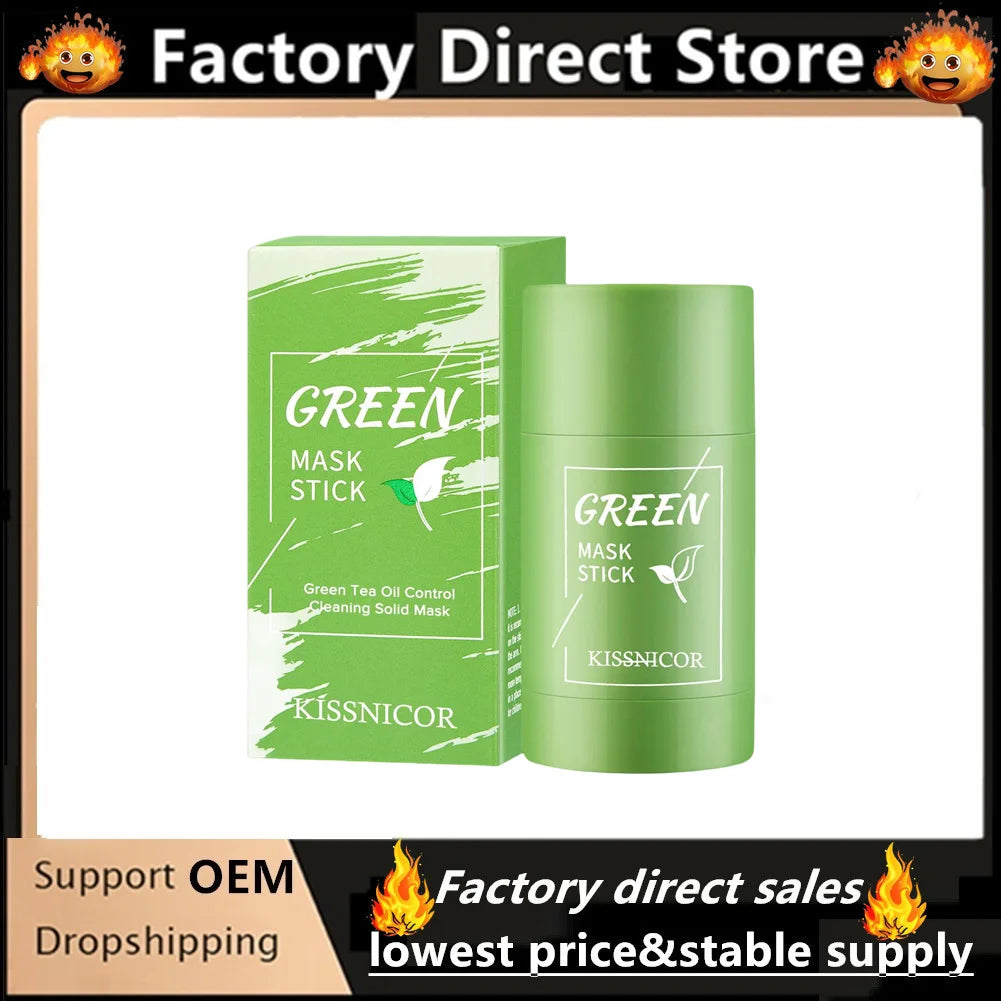 1/10Pcs Green Tea Face Cleansing Mask Stick Shrink pores Blackhead Remover facial Cleansing Moisturizing Mask SkinCare Face Care