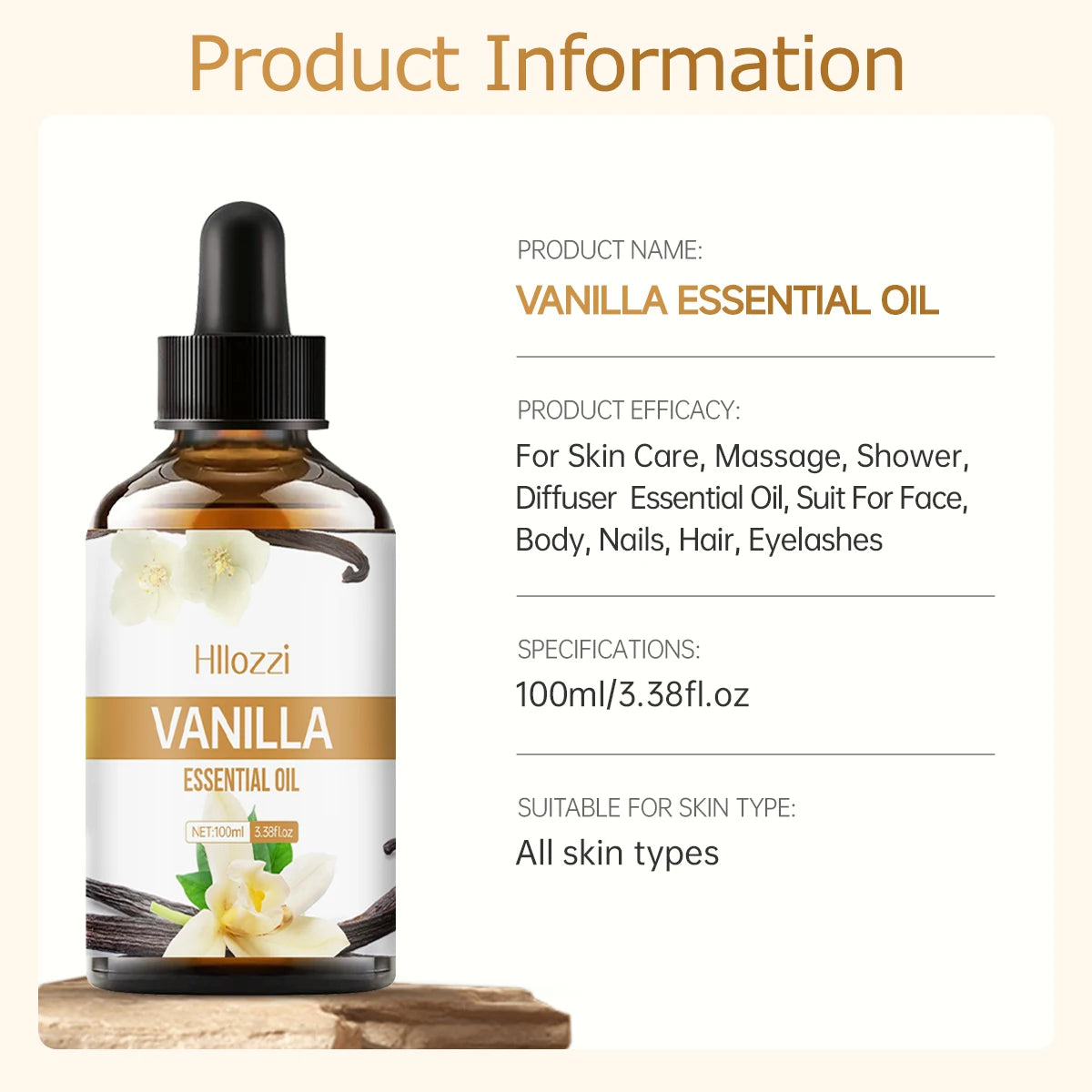 100ml/60ml/30ml Vanilla essential oil Hydrating and moisturizing Skin care Aromatherapy essential oil Aromatherapy Humidifier