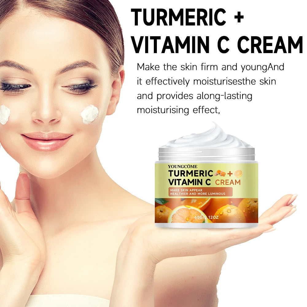 Turmeric and vitamin C firming face cream Anti-oxidant Nourishing Moisturizing Repair Skin Brighten Fade Dark Spot Essence Face