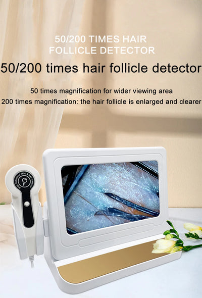 NEW 10 Inch LCD Skin&Hair Scalp Analyzer Detector Digital Microscope Magnifier Skin Hair Blackhead Follicle Detection 50X-200X
