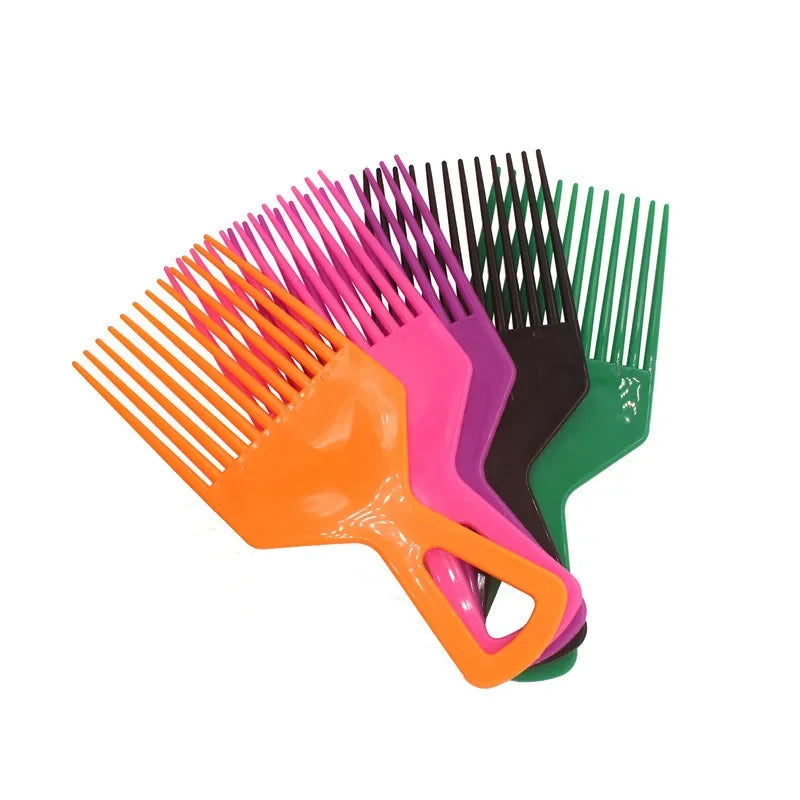 1 Piece Wide Teeth Brush Pick Comb Fork Hairbrush Insert Hair Pick Comb Plastic Gear Comb For Curly Afro Hair Styling Tools
