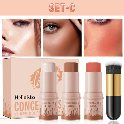 Contour Stick Set Natural Matte Finish Highlighters Shadow Waterproof Contouring Wand V-face Shaping Contour Pen Face Makeup