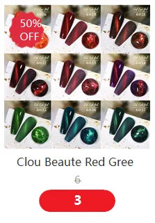 Clou Beaute 8ml Gel Polish Colorful Glitter UV Nail Gel Vernis Semi Permanent Glass Bottle Blue Green White Soak Off Gel Nail
