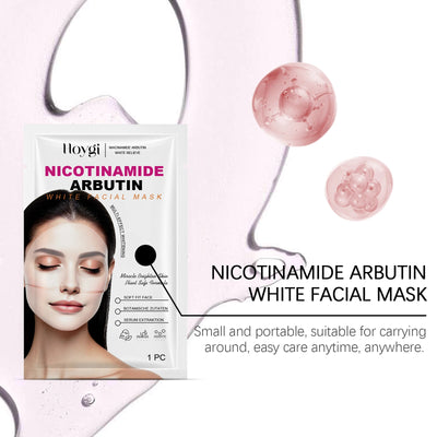 Niacinamide Arbutin Hydrating Mask Deep Hydrating Shrink Pores Firming Refreshing Brightening Facial Sheet Mask for Glowing Skin