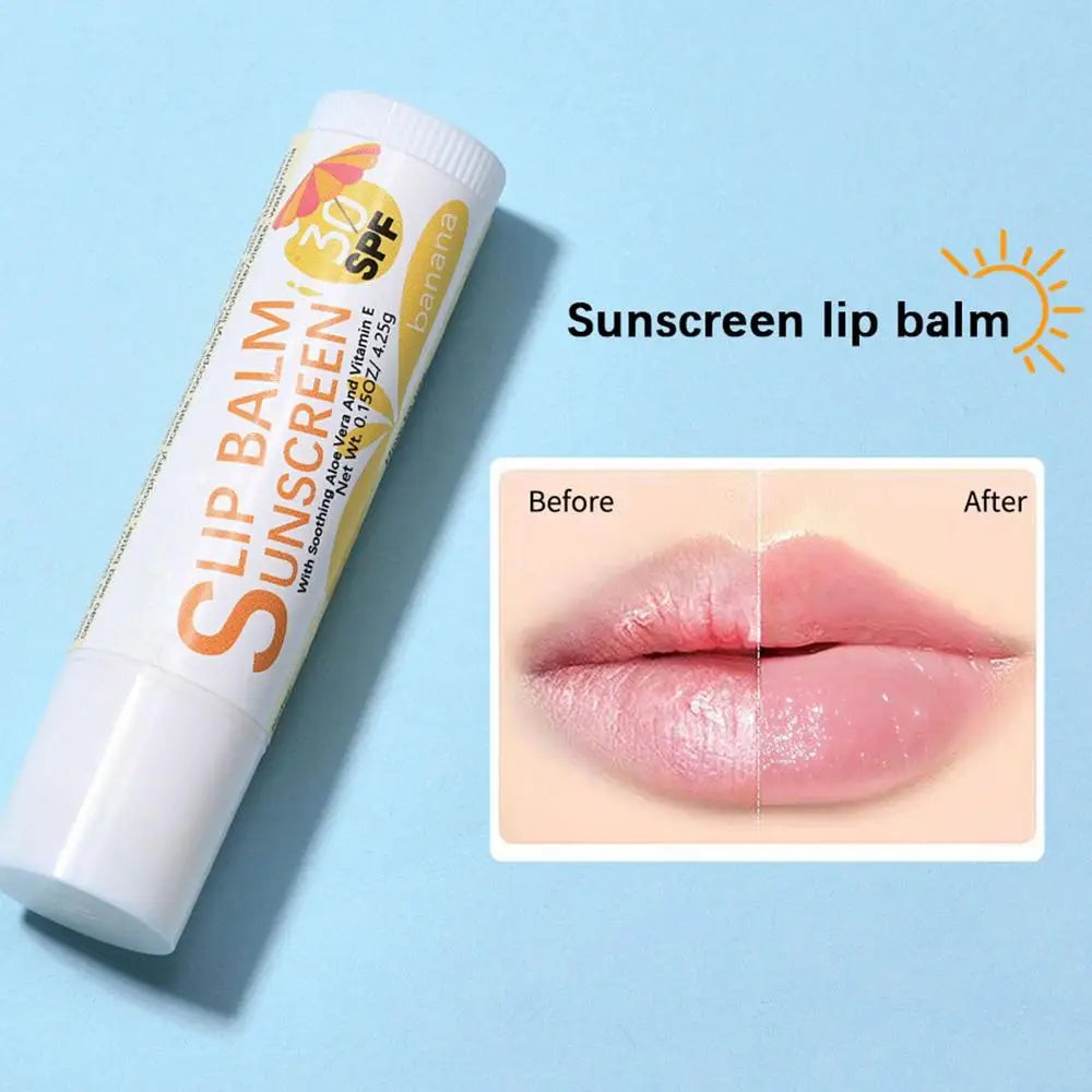 Natural Lip Balm Lip Care Products SPF 30 Sunscreen Fruit Flavor Lip Balm Long-Lasting Moisture Lip Balm Sticks For Cracked Lips