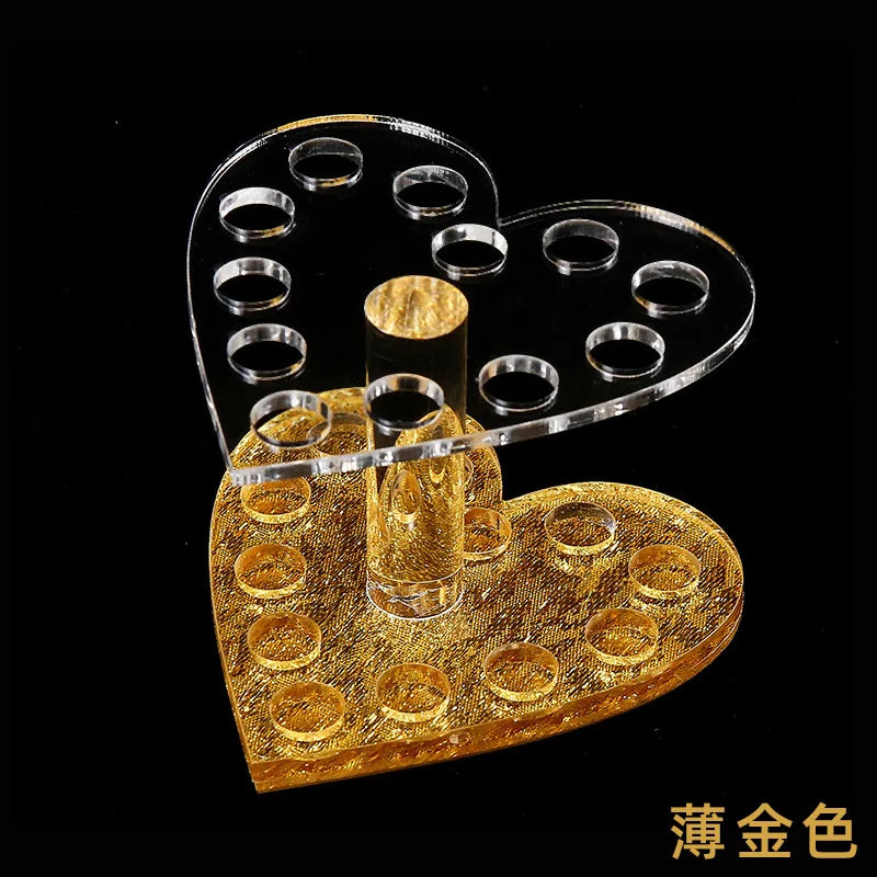 1Pc Nail Polish Brush Pen Holder Heart-shaped UV Gel Painting Pen Display Organizer Manicre Acrylic Nail Art  Accesories