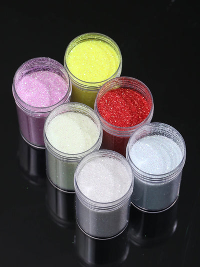 6Bottles Iridescent  Fine Glitter Series Powder Resin Supplies Glitters (10g) Flake Crafts Sequins Epoxy Chips Flakes for Tumble