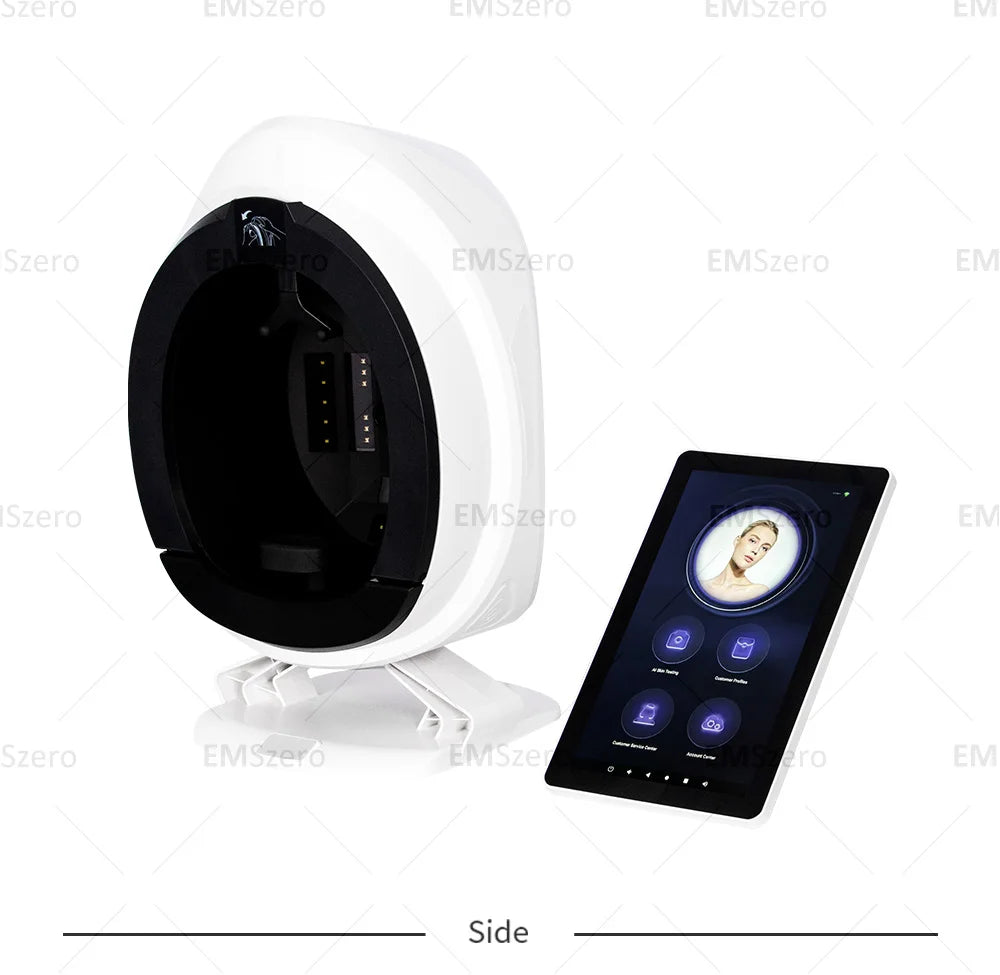 Facial Analyzer with English Detector: Portable 3D Skin Scanner Magic Mirror for Test Analysis