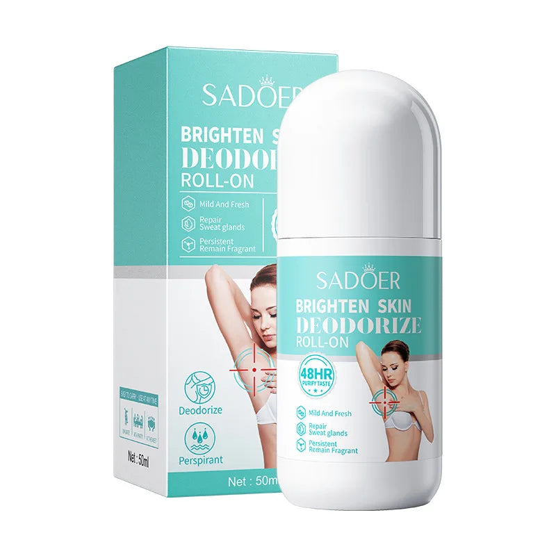 SADOER Deodorizing Body Lotion Roll-On Bead Deodorize Armpits Refreshing Body Skin Brightening Underarm Anti Sweating Odor Cream