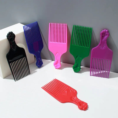 1 Piece Wide Teeth Brush Pick Comb Fork Hairbrush Insert Hair Pick Comb Plastic Gear Comb For Curly Afro Hair Styling Tools