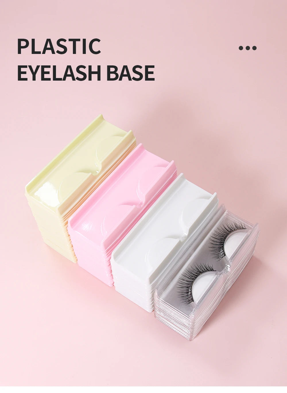 ANNAFRIS 50pcs Eyelashes Packaging Box False Lash Plastic Tray Holder Empty Storage Cover Mink Eyelash Display Box