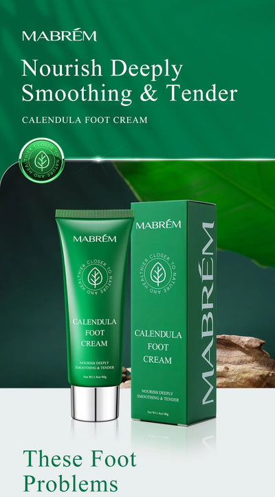 MABREM Foot Treatment Cream Whitening Anti-cracking Moisturizing Foot Care Exfoliating Scrub Anti-dry Calendula Olive Repair 40g