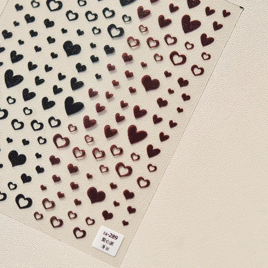 Cat's Eye 5D Gradient European Love Heart Gem Wing Crystal Geometric Colorful Self Adhesive Nail Art Stickers Manicure Decals