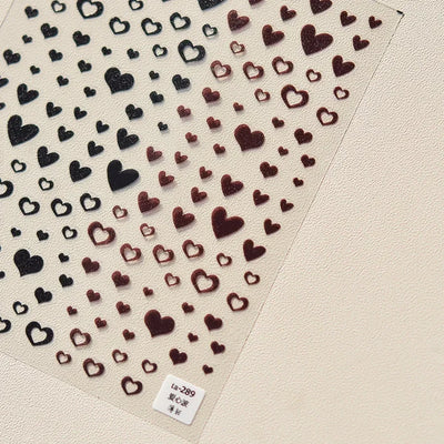 Cat's Eye 5D Gradient European Love Heart Gem Wing Crystal Geometric Colorful Self Adhesive Nail Art Stickers Manicure Decals