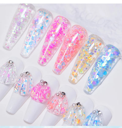 30g Dopamine Sequin Flexible 3D Gel Non Stick Hand Solid Extension Nail Gel Nude Pink White Extension Gel Rhinestone Glue Gel